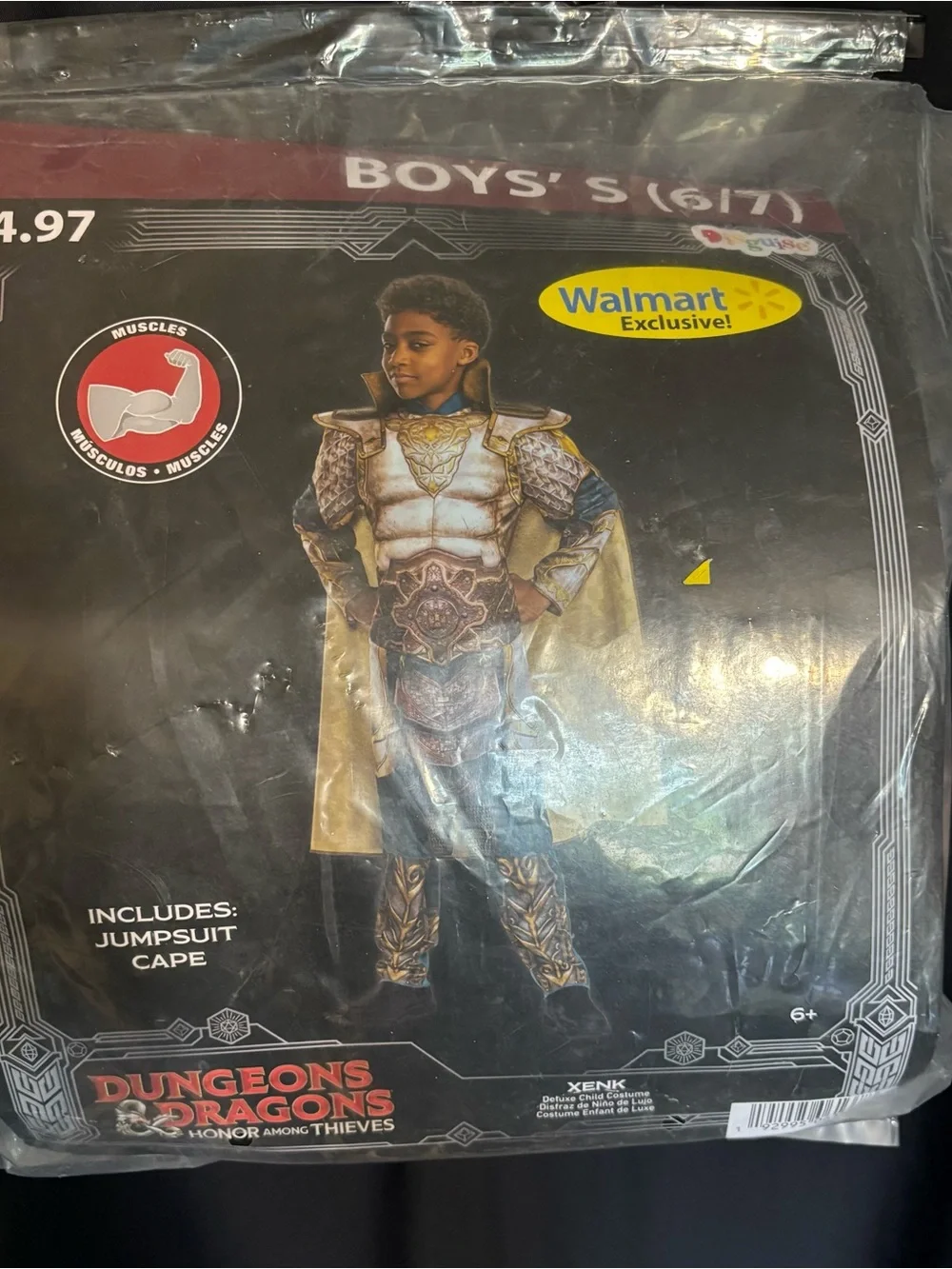 Dungeons and Dragons Xenk The Paladin Deluxe Muscle Costume Boys 6-7 Blue & Gold